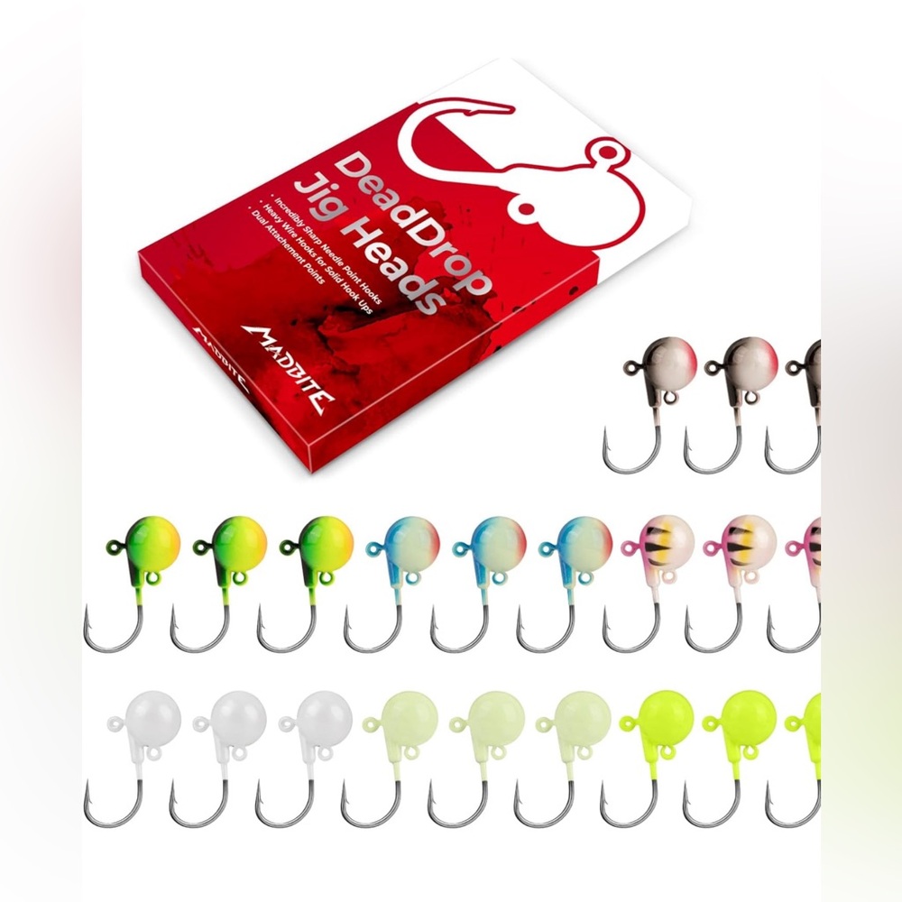 21pcs 5/16 oz Dead Drop Fishing Jig Heads 7 Colors